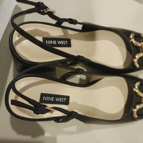 NINE WEST Genuine leather Women's slingback shoes size 8 - Picture 11 of 14